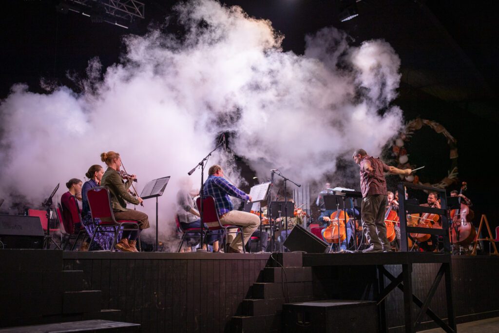 The orchestra performing at Homestead Fair