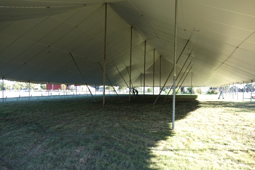 Inside the music tent