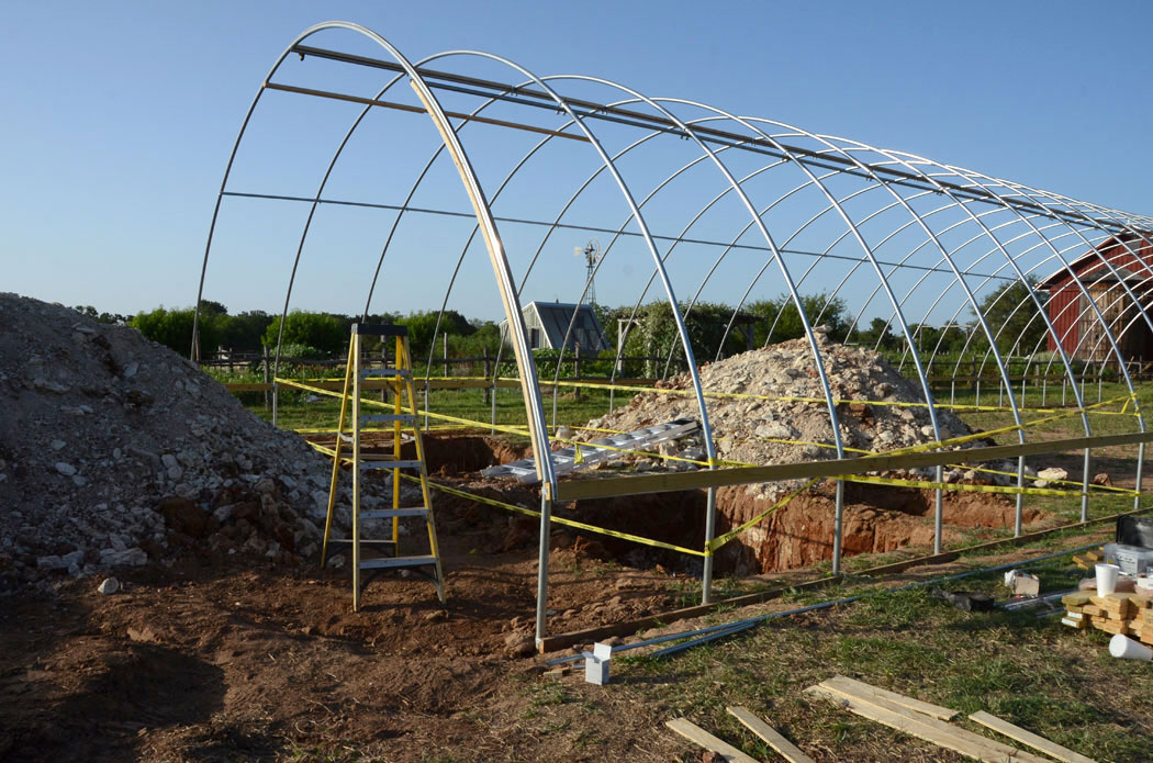 Aquaponics Frame and Fish Tank Pits