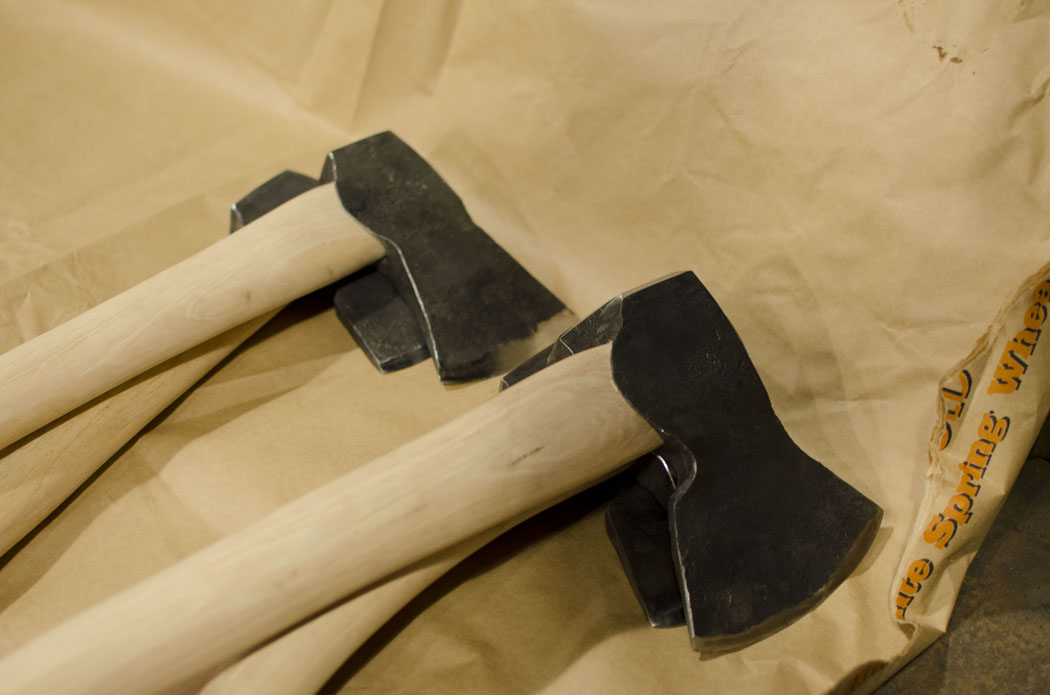 swedish method hand forged axe 
