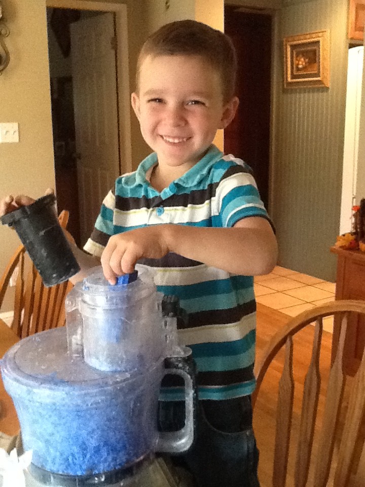 Luke making soap balls